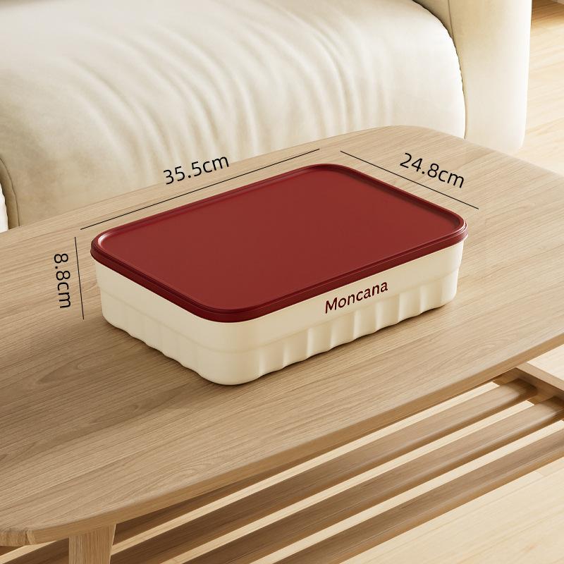 Stolní úložný box, kosmetika, svačiny, úložný box na drobnosti, zesílený velkokapacitní úložný box s víkem a držadlem