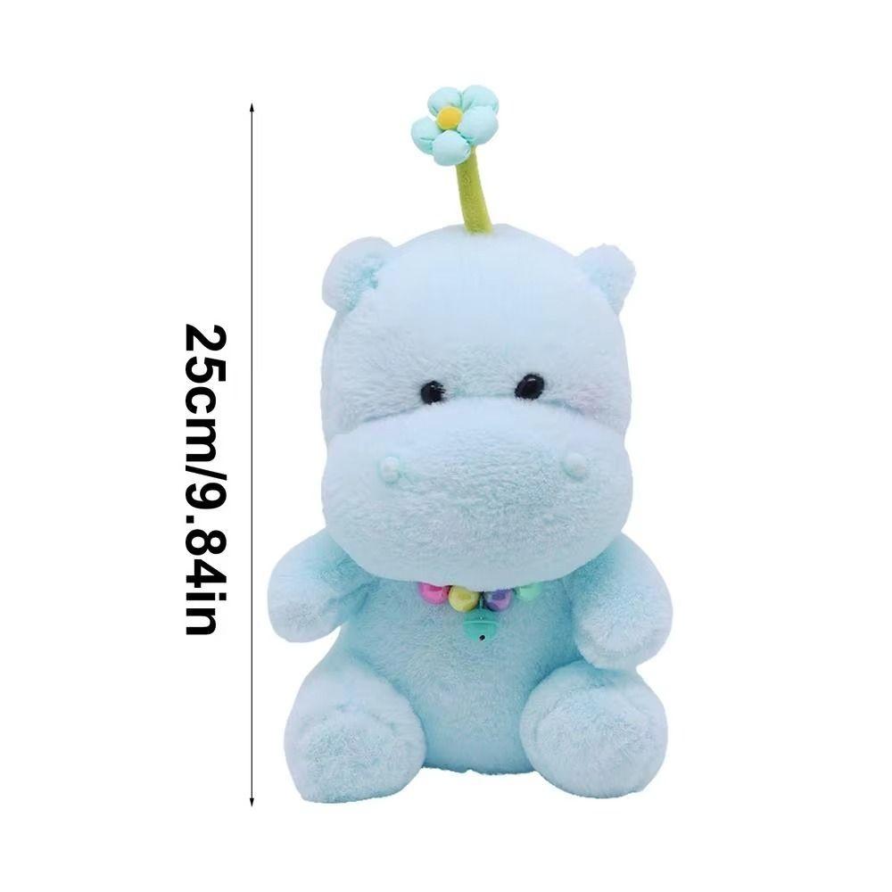 Soft Hippo Stuffed Toy PP Cotton Cartoon Hippo Doll Bell Hippo Plush Toy  Home Decor