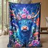 Fairy Highland Cow with Rainbow Theme blanket Lightweight Warm Flannel Blanket Decorative Throw Blanket for Home Decoration