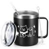 Livole Shiba Inu Gift for Men and 350ml Stainless Steel with Lid and Cute Gift Merchandise, Women, Mug, Insulated, Straw, (Black)