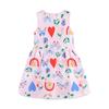 Girls vest dress summer new round neck cartoon print girls princess dress