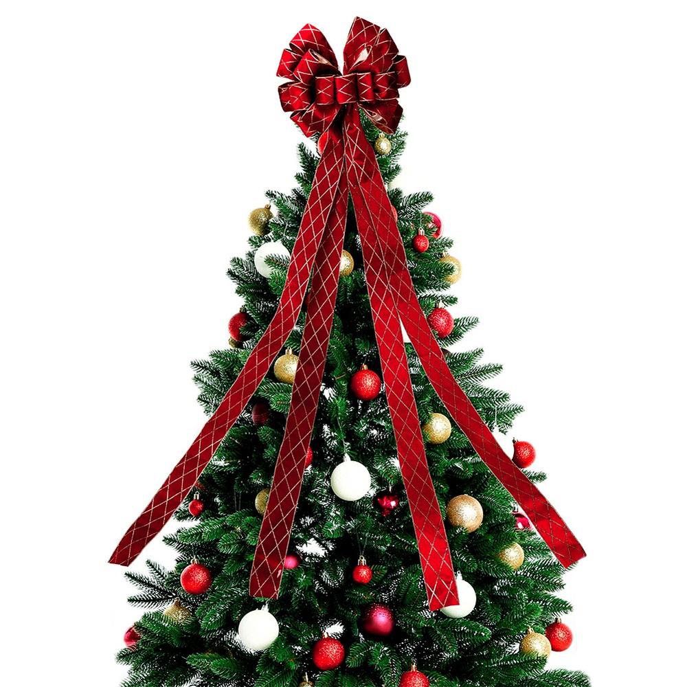 Kokarda Świąteczna Duża Kokardka Dekoracyjna Ozdobna Szpic Czubek Choinkę