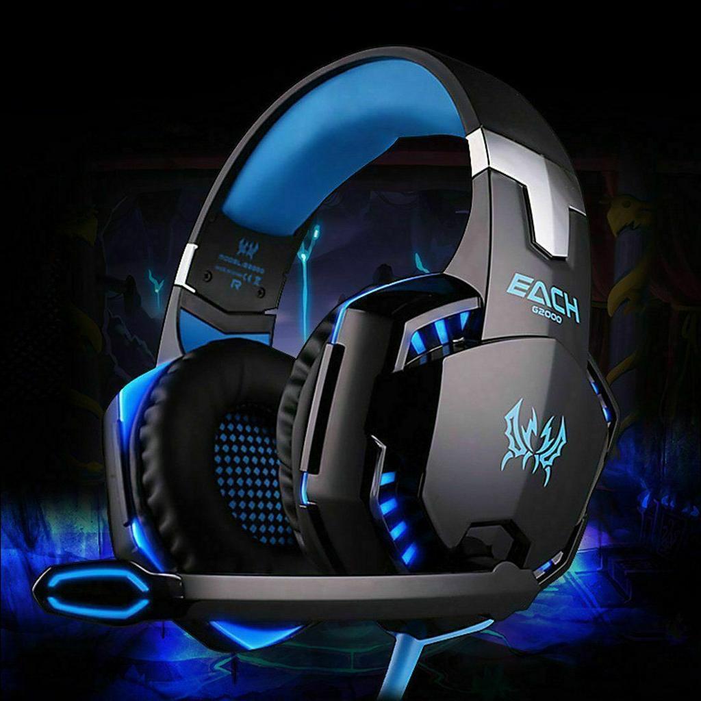 Stereo Gaming Headset Casque Kotion EACH G2000 Best Computer Heavy Bass Gaming Headset for PC Gamers with Microphone LED Light