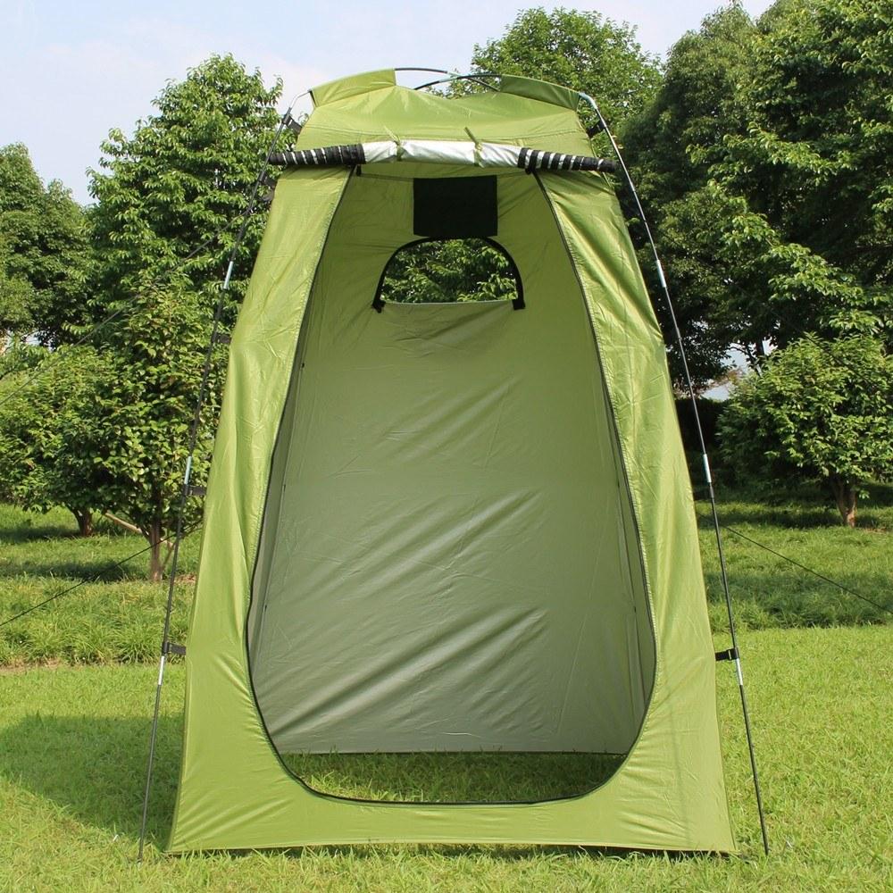 

Camping Shower Tent Oversize Space 6FT Privacy Outdoor Bathroom Changing Dressing Room for Hiking Beach Picnic Fishing Potty Army Green