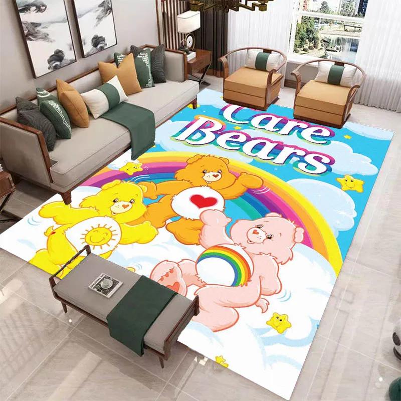 MINISO Cute C-Care Bears Printed Carpet Kitchen Mats Non -slip Carpet Outdoor Carpets Area Rug Bedroom Decor Birthday Gift