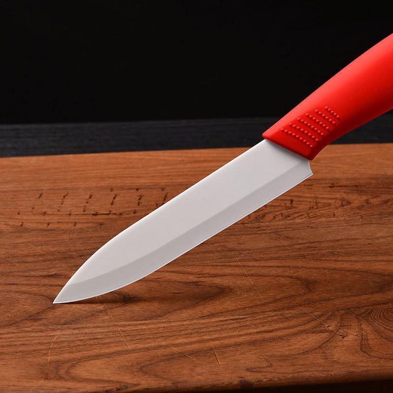 Multi-color Ceramic Fruit Knife for Kitchen 5 Inch Chef Knife with Sheath Utility Slicing Cooking Tool for Vegetable Rustproof Zircon
