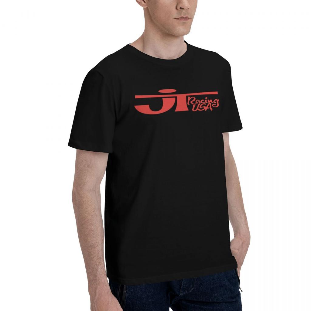 JT Racing Red Logo 100 Cotton Casual Breathable Confortable Manga Mens Designer Clothes T Shirt Men
