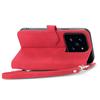For Xiaomi 14T Zipper Wallet Case with Strap Flower Imprint PU Leather Phone Cover
