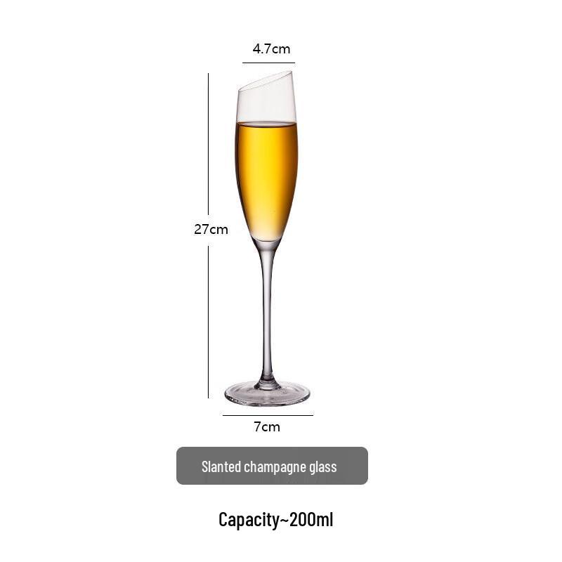 

Elegant Slanted Rim Crystal Stemmed Glass