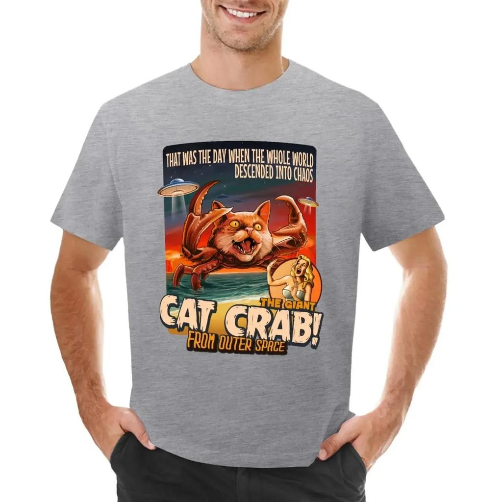 customs design your own oversized t shirts for The Giant Cat Crab T-shirt summer tops hippie clothes harajuku