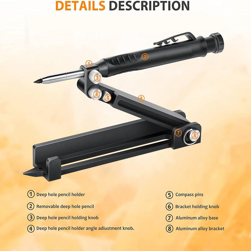 Multi-function Scribing Tool Construction Pencil DIY Woodworking Profile Scribe