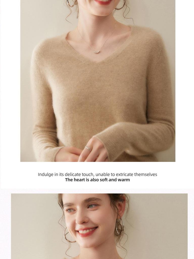 Women's Soft Lamb Cashmere Sweater: Versatile, Loose-Fit Base Layer for Autumn and Winter 