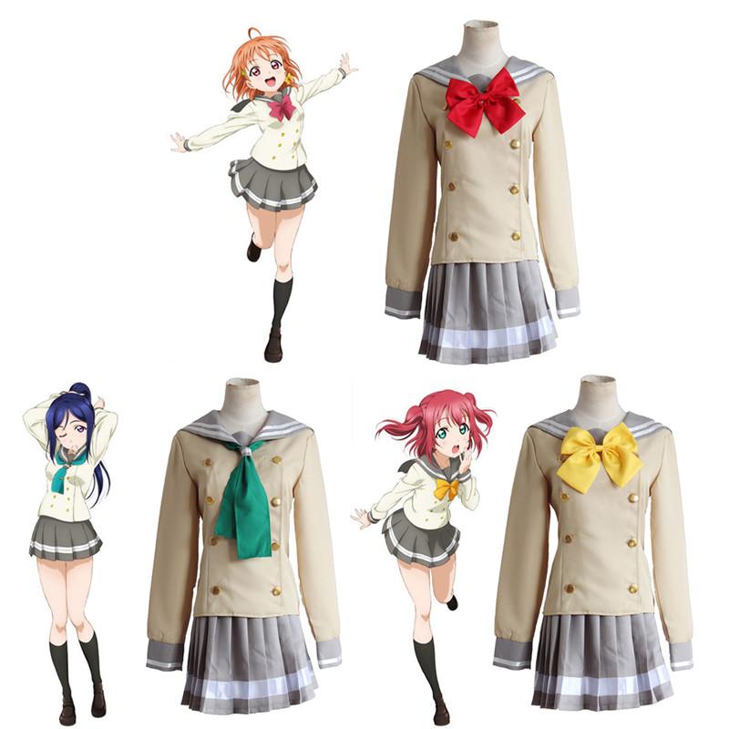 Sunshine Live Love Takami Chika Sailor Dress Jk Uniform Cosplay Gift Costume
