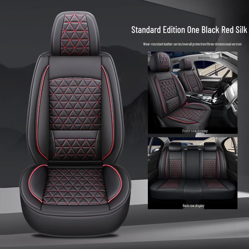 All-Season Full Leather Car Seat Cover, Dirt-Resistant, Universal Fit, Comfortable Hand Feel