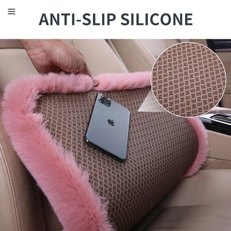 Fuzzy Car Seat Covers Set Fur Front Rear Car Seat Cushion Faux Fur Universal Wool Car Seat Cover Winter Warm Plush Soft Sheepski