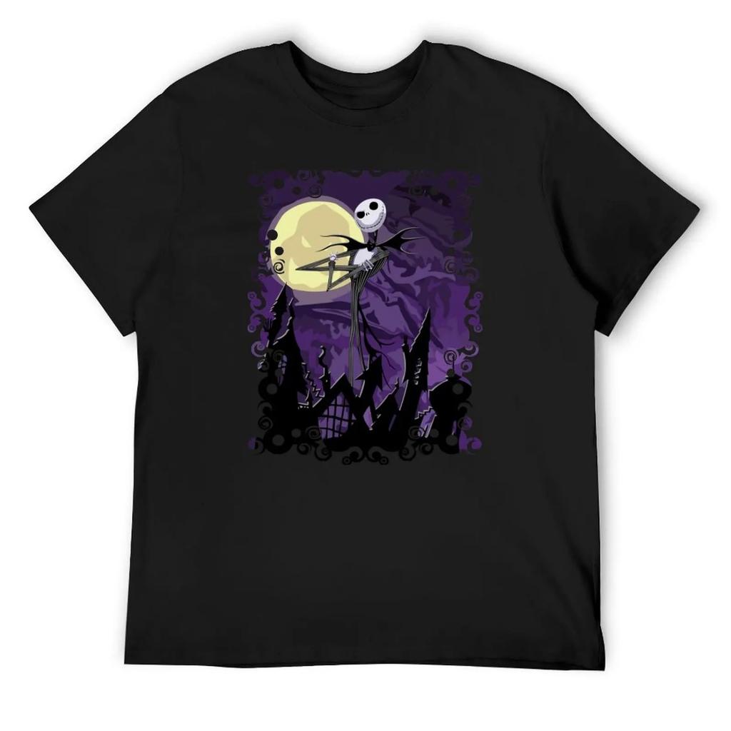 Halloween Skinny Ghost with purple sky T-Shirt baggy shirts heavyweights men clothes