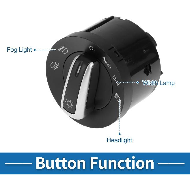 Headlight Switch for VW Touran 2003-2010 for VW Passat B6 2005-2011 Headlamp Dimmer Control Switch Replacement No.5ND941431B/5ND941431BXSH 1 Pcs