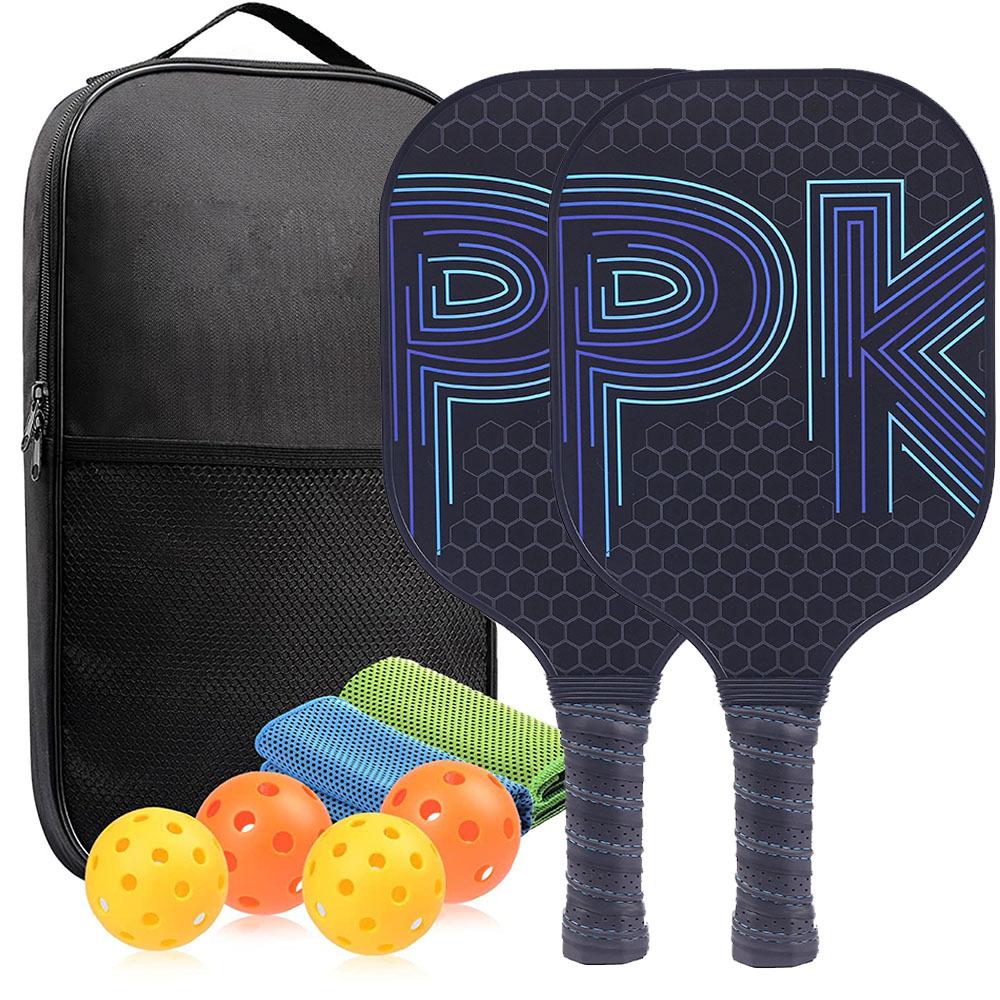 Pickleball Paddles Godkjent sett racketer Honeycomb Core 4 baller Bærbart racketdeksel Bæreveske Gavesett Innendørs Utendørs