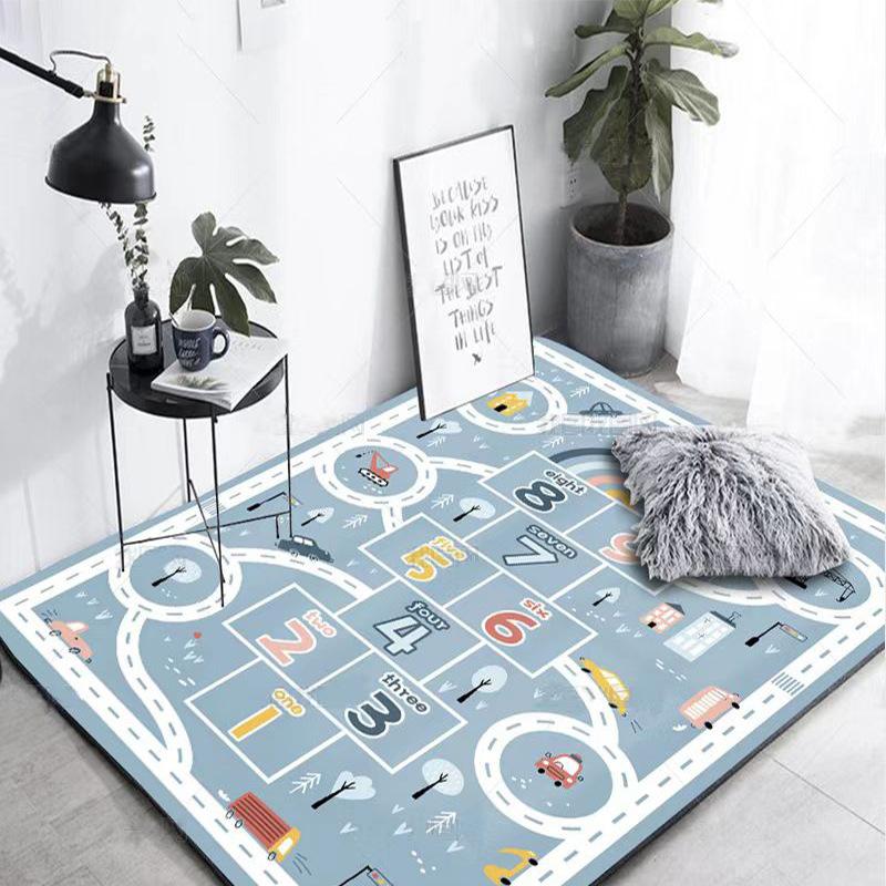 Child Climing Playing Mat Hopscotch Flannel Carpet for Bedroom Living Room Bedside Floor Mat Home Decor Anti-slip Floor Rug