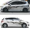A Set Auto Black Flame Car Decal Vinyl Graphics Two Side Body Stickers