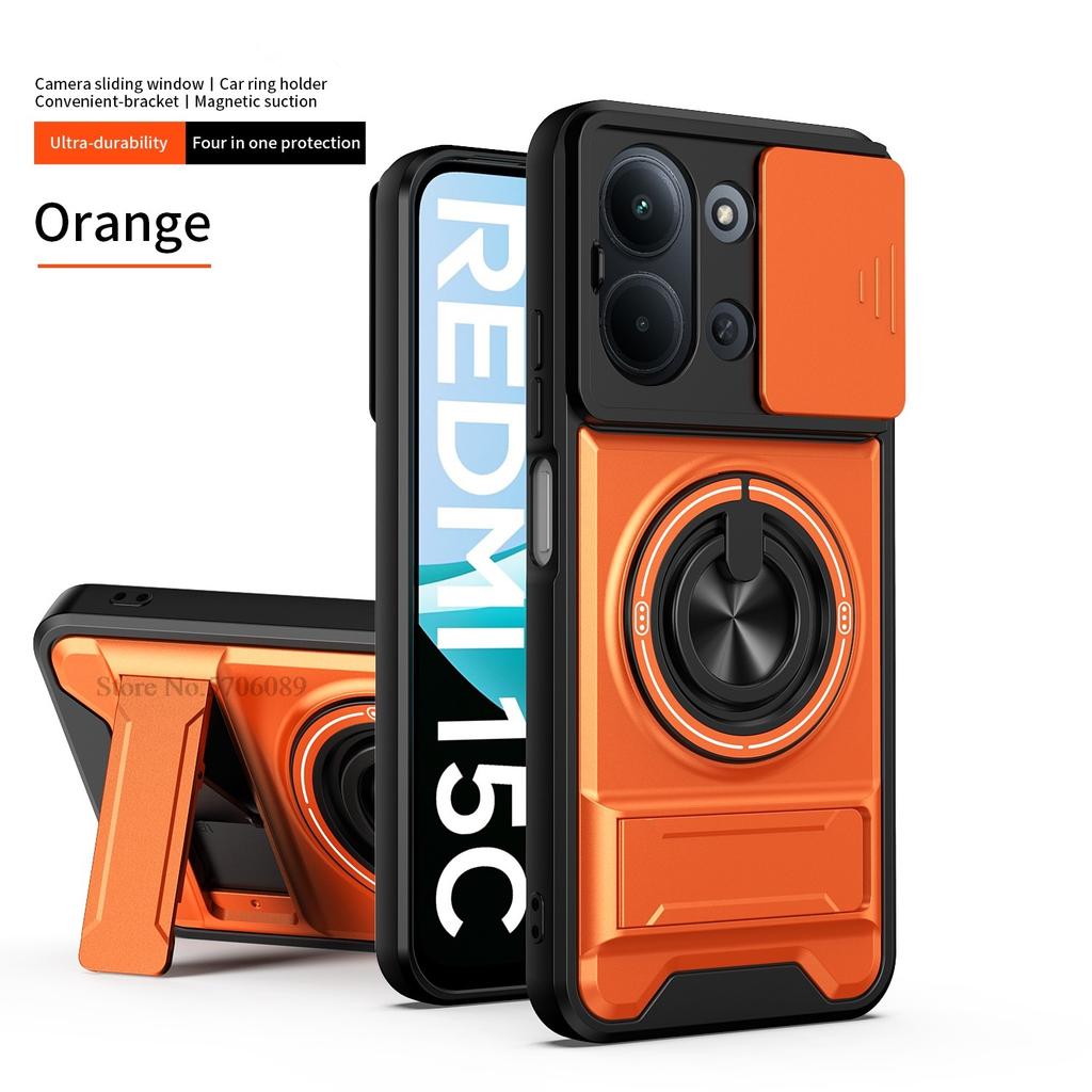 (Non adatto al 5G) Per C85 4G Custodia Corazzata Per Poco C85 4G Custodia Antiurto Copri Telefono con Protezione Scorrevole per Obiettivo Per Xiaomi Poco C85 Custodia