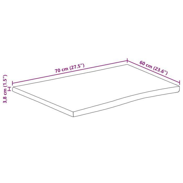 VidaXL Table Top 70x60x3.8 Cm Rectangular Solid Acacia Wood, Rectangular Table Top, Table Top At 370643