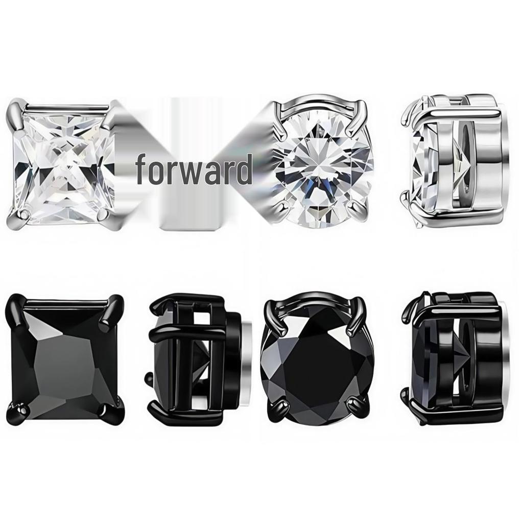 Zirconia Magnet Claw Fake Earrings - Unisex No-Piercing Ear Clip