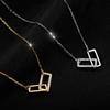 Korean Style Square Necklace - Light Luxury, Simple Design, Clavicle Chain for Women