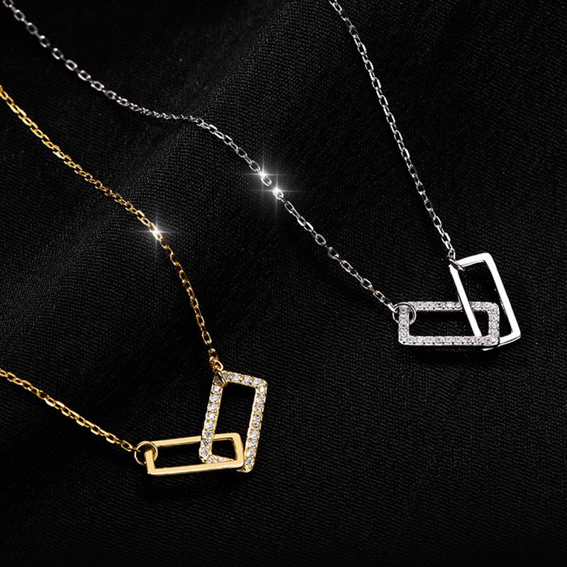 Korean Style Square Necklace - Light Luxury, Simple Design, Clavicle Chain for Women