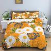 Daisy King Queen Duvet Cover Flowers Butterfly Bedding Set For Kids Teens Adults White Floral Theme 2/3pcs Polyester Quilt Cover