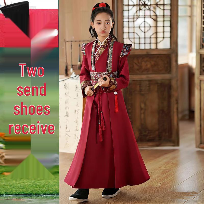 Boys' Traditional Hanfu Costume: 2026 Young Master Chinese Tang Suit for National Studies Performance