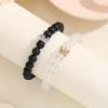 Fashionable and Minimalist 2-piece Set of Glass Bead Bracelets, Couple Night Light Bracelet Accessories
