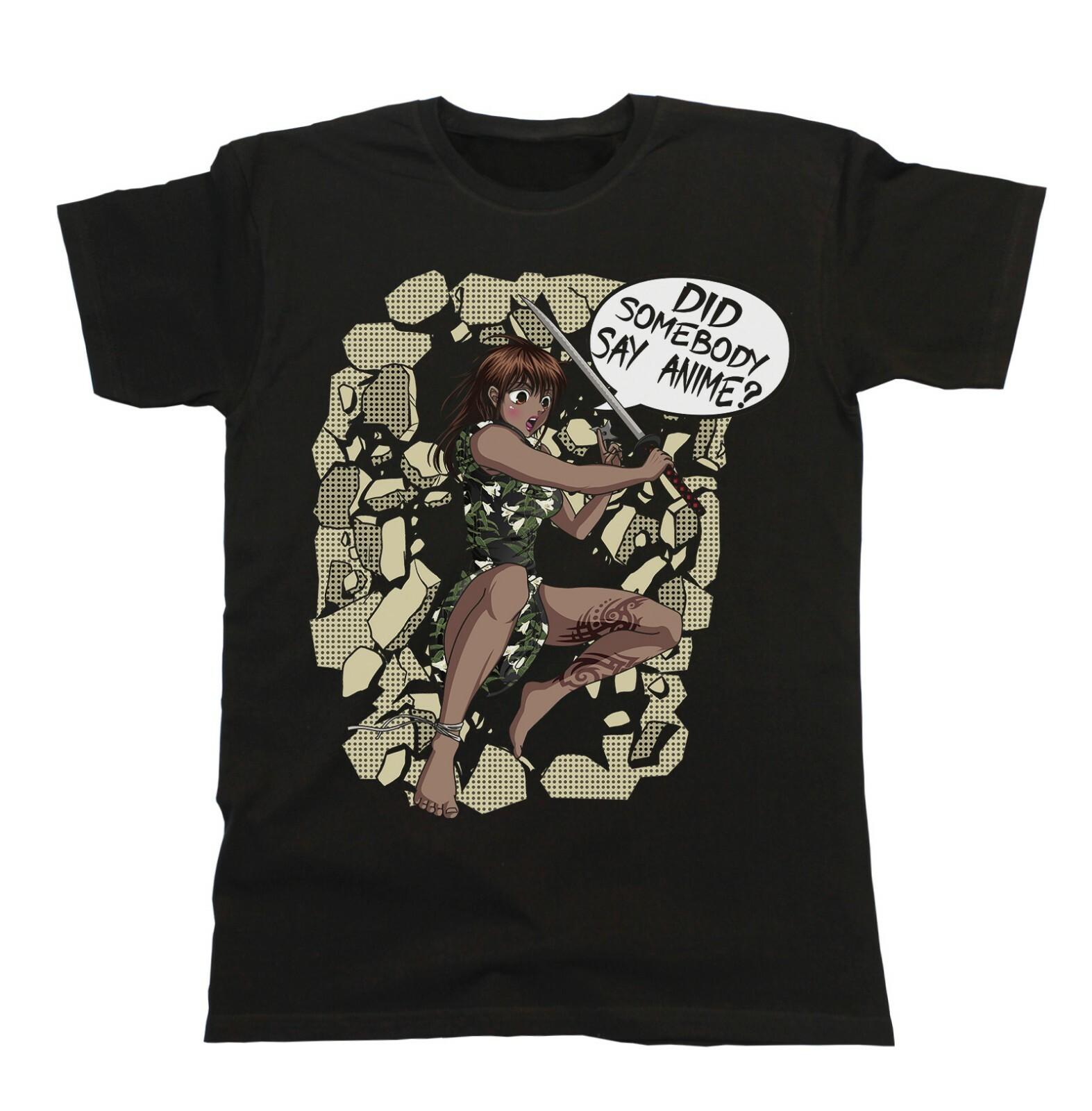 Mens Anime T-Shirt Cotton Did Somebody Say ANIME Christmas Japan Gift S разноцветный
