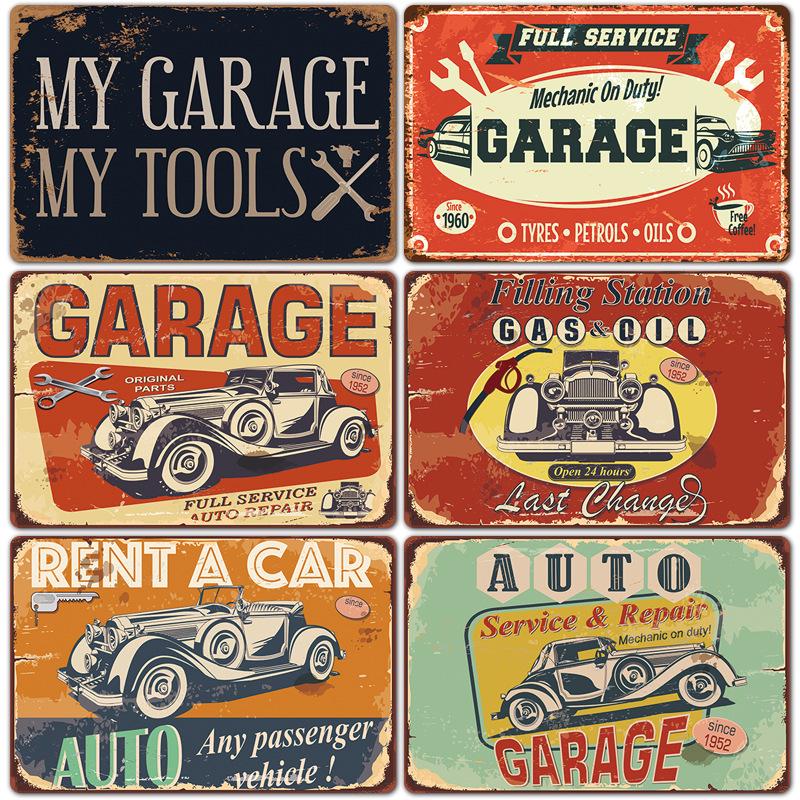 2024 American-Style Industrial Auto Repair Tin Sign - Frameless Decorative Wall Art
