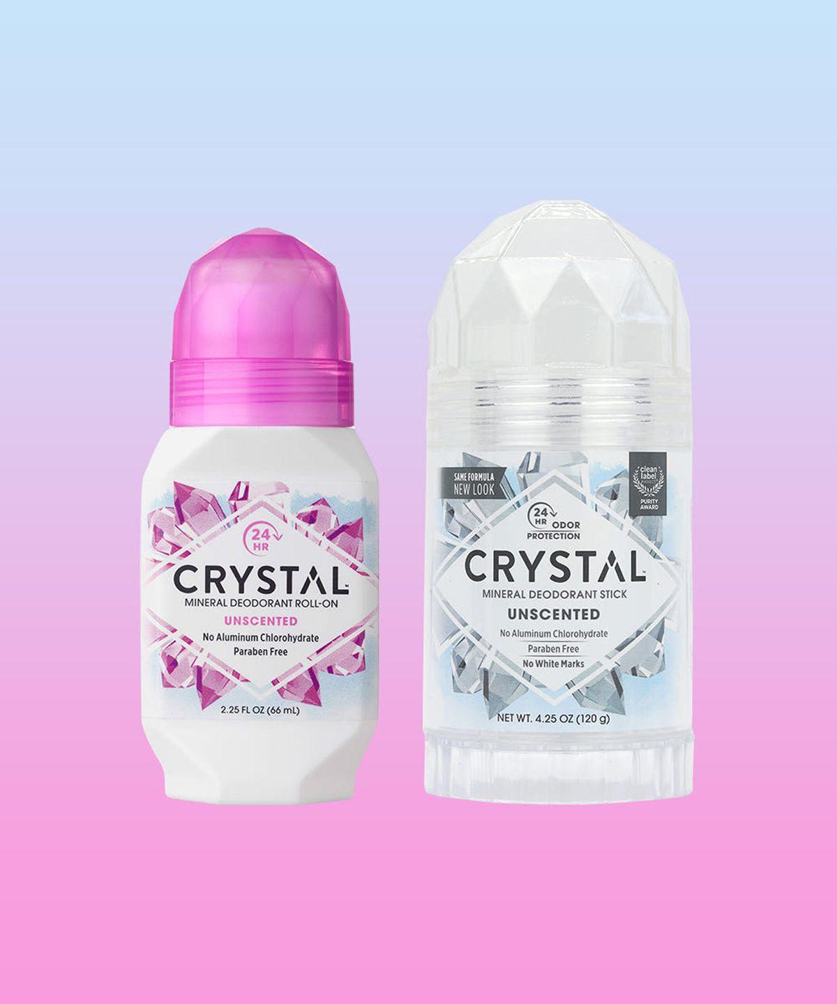 Crystal Deodorant 120g Unscented Large Size Stick & Unscented Roll-on 2-Piece Set
