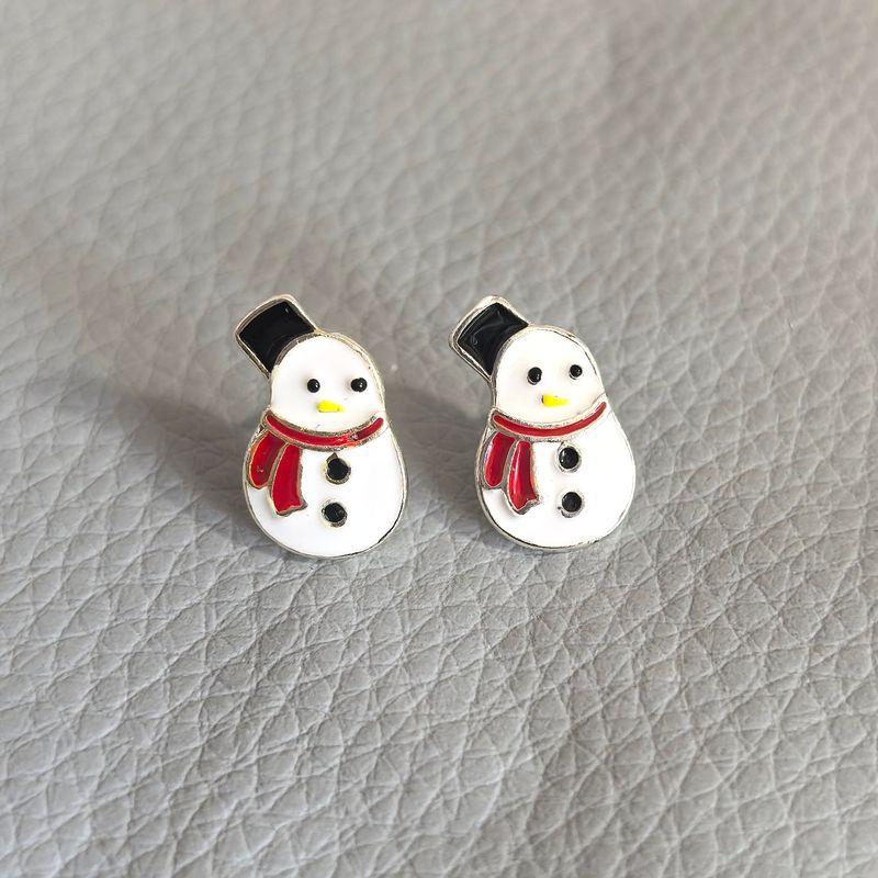 New Arrival Cute Christmas Snowman Earrings Exquisite Delicate Drip Glazed Earrings Female Fashion Wind Net Red Earrings Ear Studs 917 4
