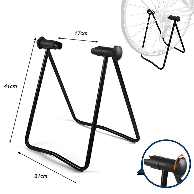 Support de présentoir de vélo pliable universel Support de réparation de moyeu de roue en triangle Béquille pour stationnement vertical Accessoires de vélo