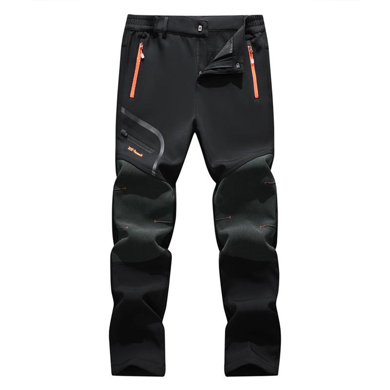 Men's Plus Velvet Winter Ski Pants - Windproof, Waterproof, Wear-Resistant, Warm for Hiking, Fishing, and Mountaineering.