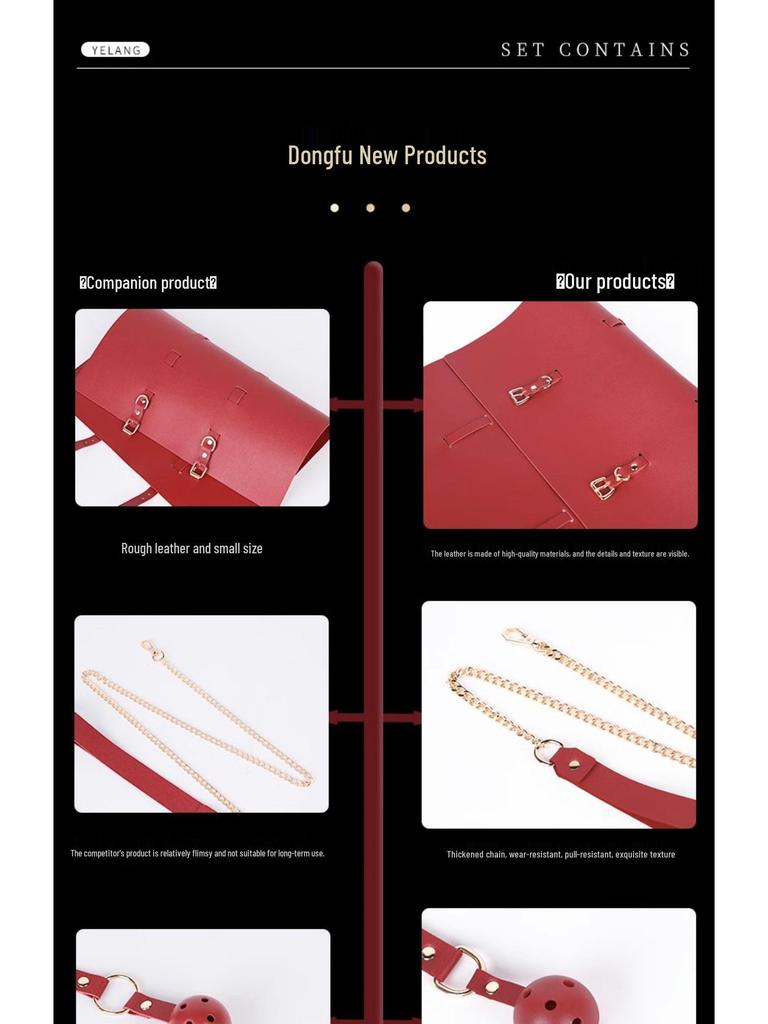 Intimate 10-Piece BDSM Set: Ball Gag, Whip, Handcuffs, Foot Cuffs, and Eye Mask