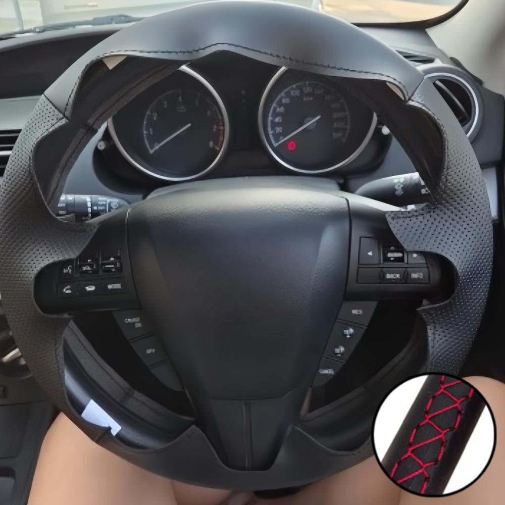 Car Accessories Hand Stitched Microfiber leather Steering Wheel Cover For Mazda 3 Axela 2008-2013 5 2011-2013 CX-7 2010-2016