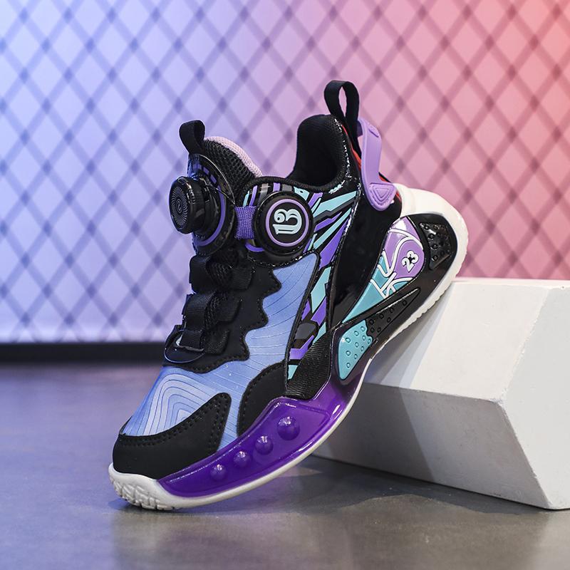 Wiosenne/Jesień/Zima Chłopięce trampki Koszykarskie trampki Lekkie Sportowe Modne Obrotowe Guziki Dziewczęce trampki