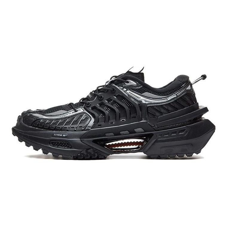 Li Ning Xuan Kong Fabric Synthetic Leather TPU Reflective Trend Shock Absorption Non-Slip Wear-Resistant Support Low-Top Sports Casual Shoes AGLR052-3