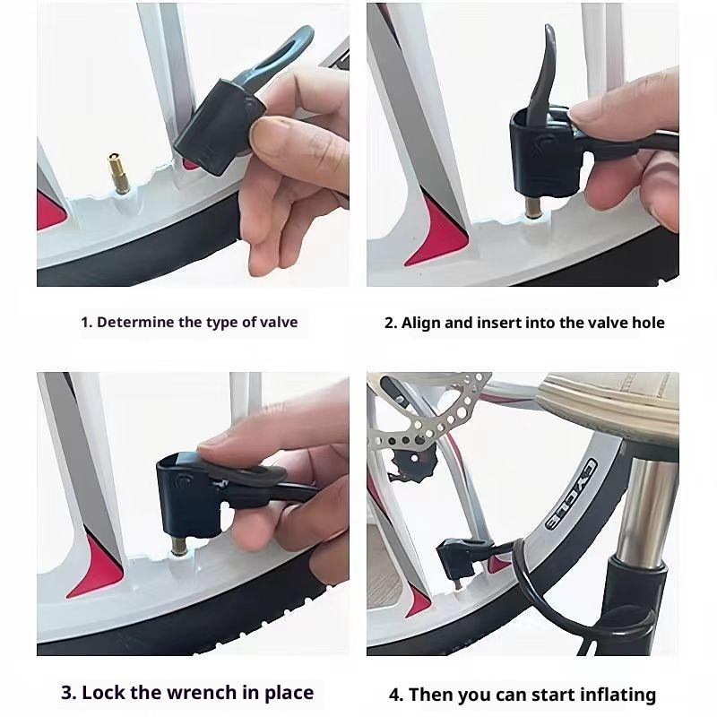 Folding Foot Pedal Multifunctional Inflation Pump Easy Carry Foot Stomp Portable Aluminum Alloy Bicycle Motorcycle Inflator Pump