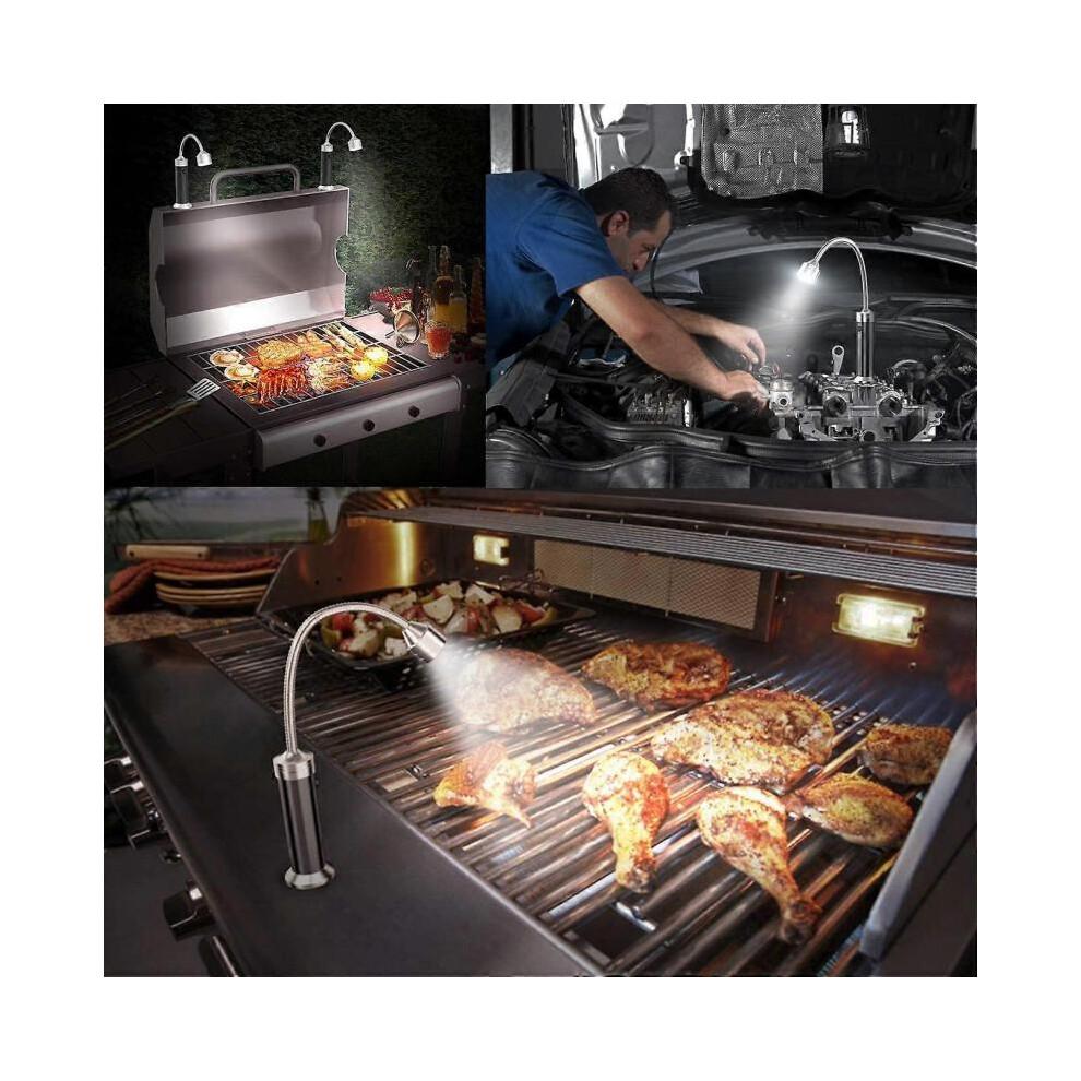 BBQ Grill Light Set of 2 LED BBQ Grill Lights with Magnetic Base 360 Degree Rotation Flexible Adjustable for Barbecue, Camping, Party, Outdoor