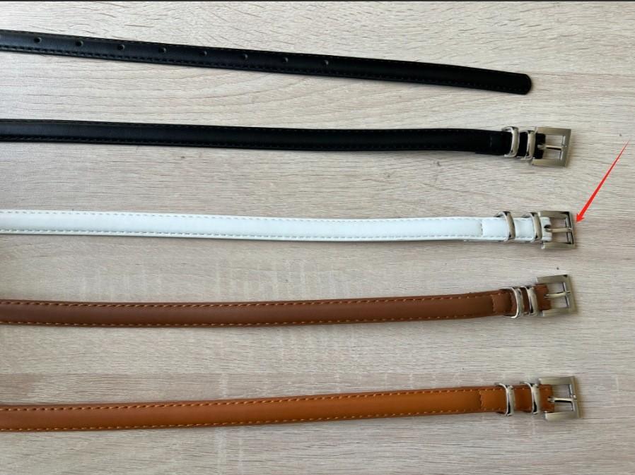 Black Pu Leather Belt With Double Loop Silver Buckle For Dresses And Skirts