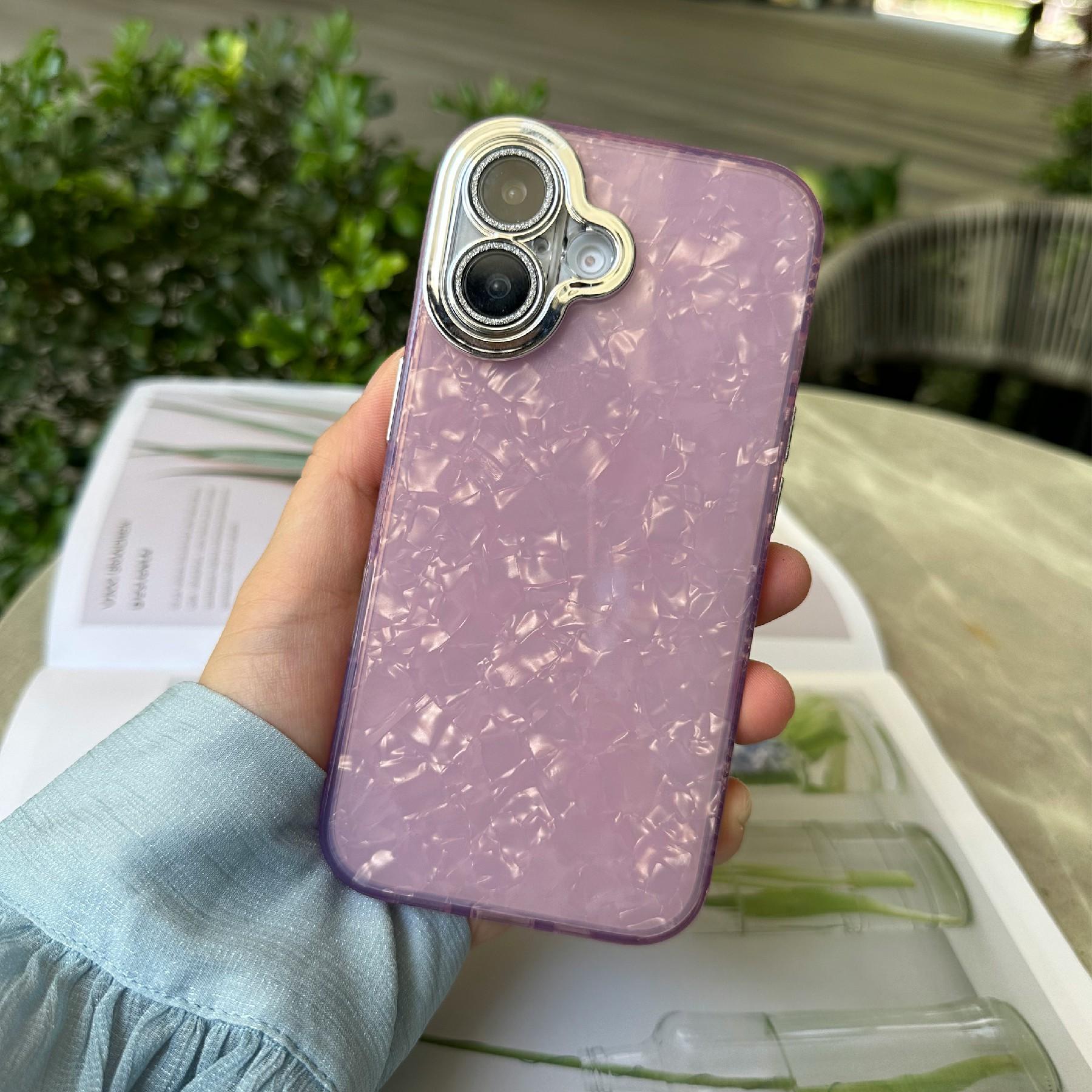 

For iPhone 16 Case Anti-Drop TPU+PC Phone Cover Seashell Textured