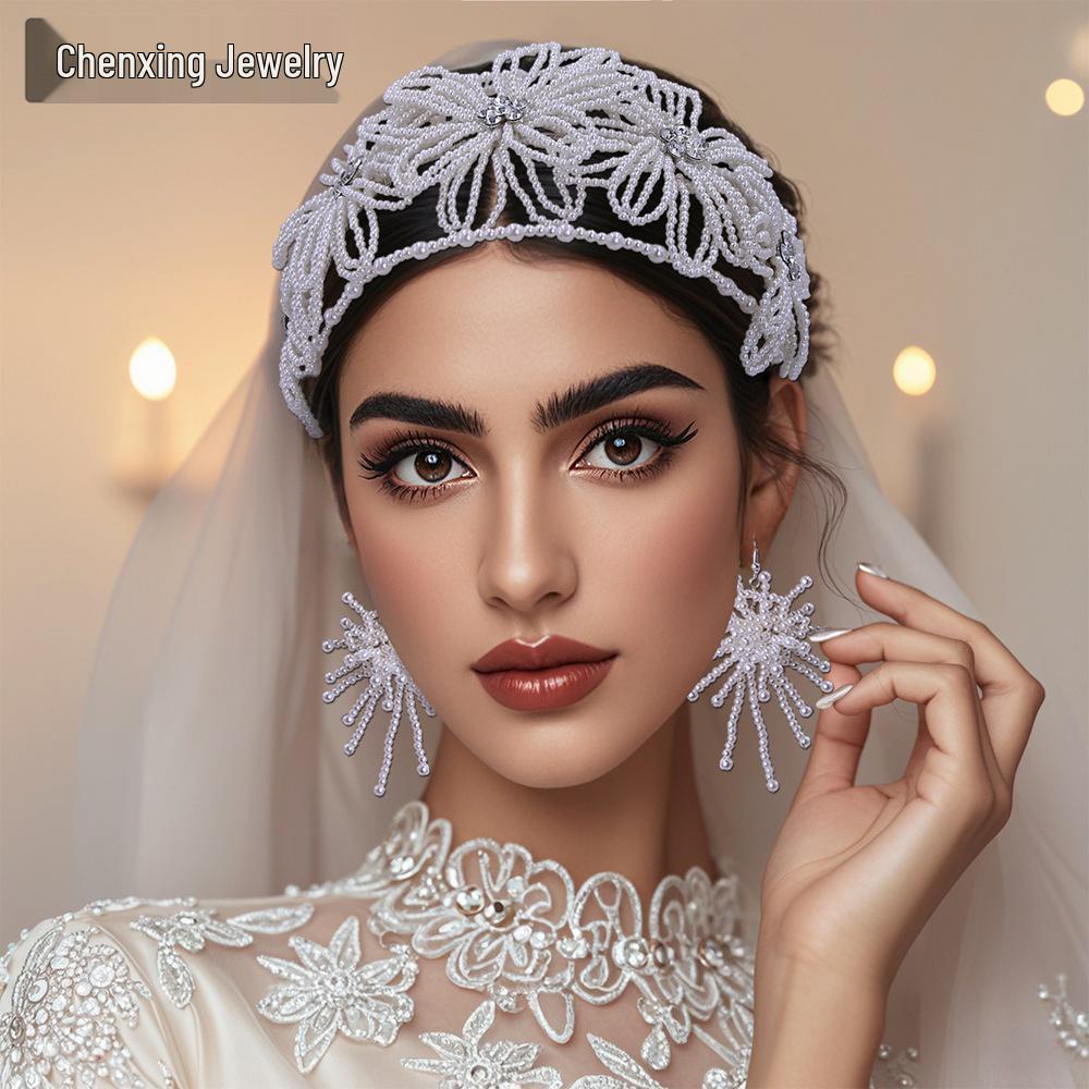 

Chenxing CX448 Bridal Pearl Headband Set - Handmade Beaded Wedding Hair Accessories