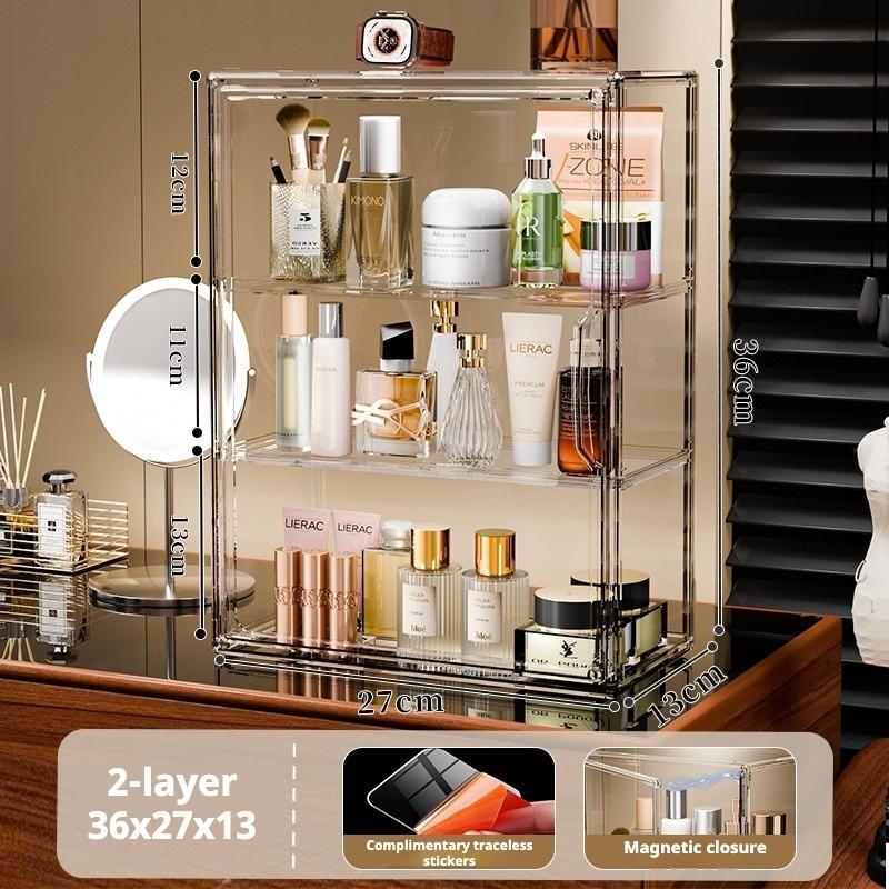 Transparante Acryl Make-up Organizer Stofdichte Opbergdoos Parfum Huidverzorging Vitrine Blind Box Figuur Organizer Plank