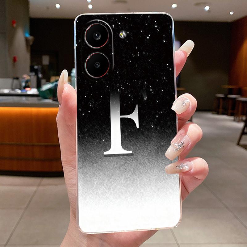 Couple Phone Case For Xiaomi Redmi Turbo 5 /Xiaomi Poco X8 Pro 5G Lucky Letter Flower Pattern Clear TPU Anti-scratch Soft Casing