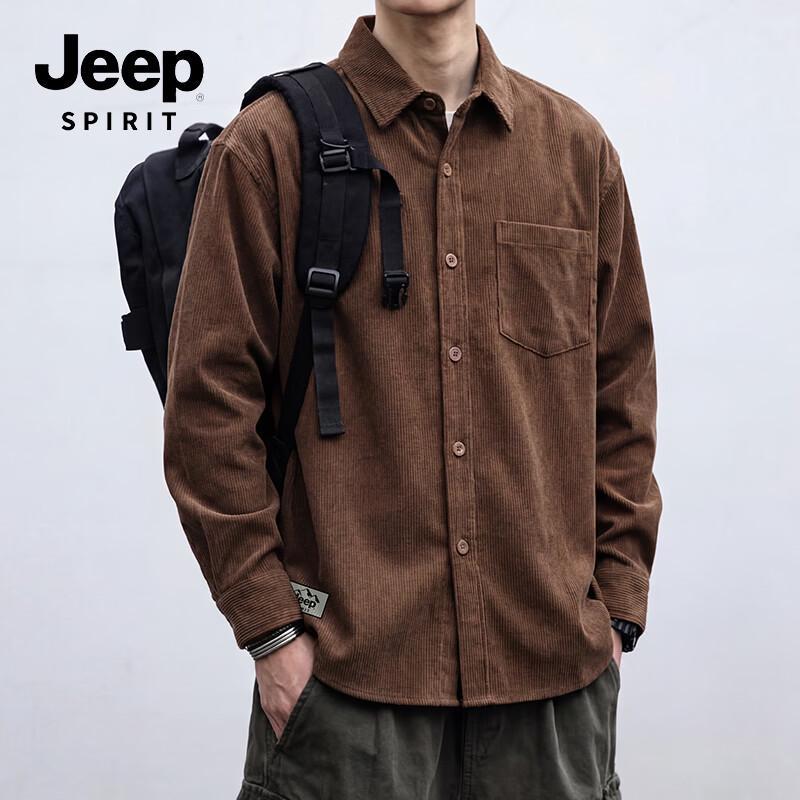 

JEEP SPIRIT Унисекс Вельветовая Повседневная Рубашка с Длинным Рукавом 2XL